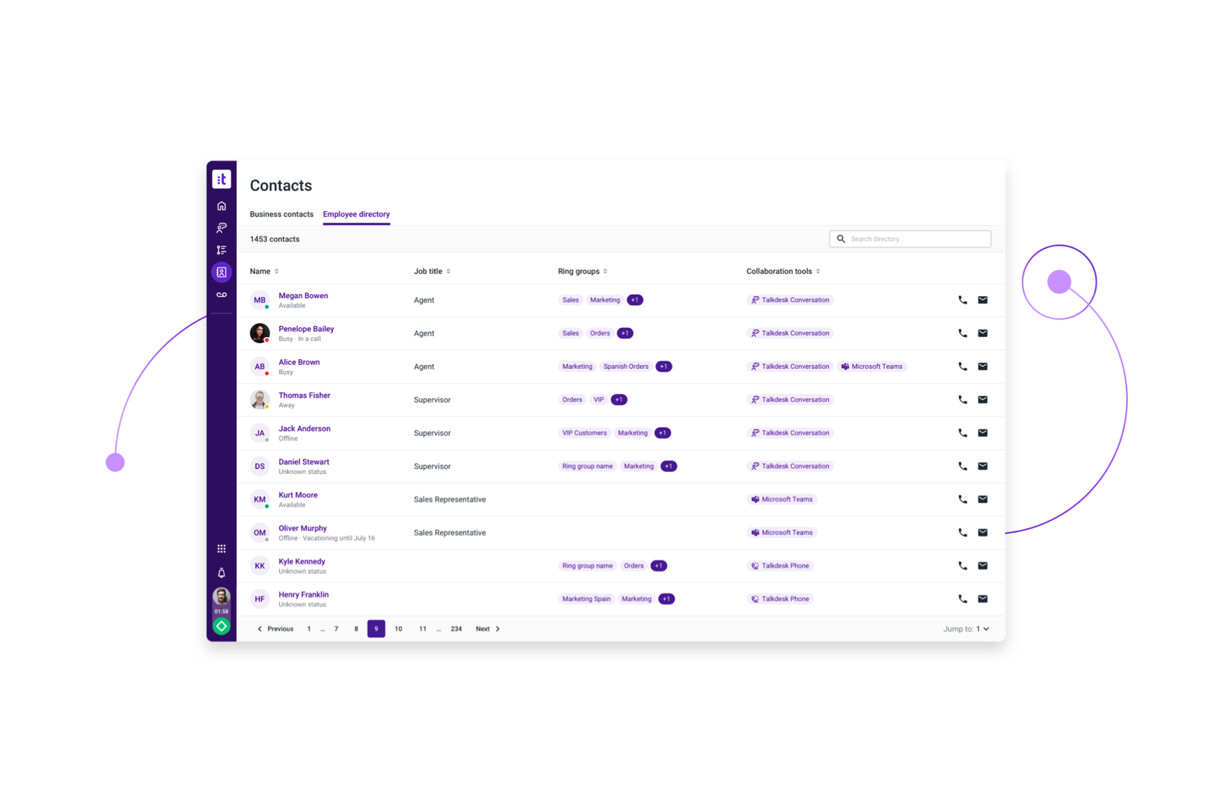 Connect your contact center with the rest of your enterprise with Talkdesk for Microsoft Teams.