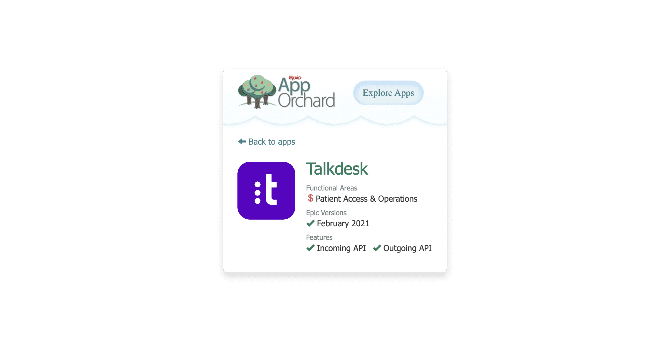 App Orchard Talkdesk