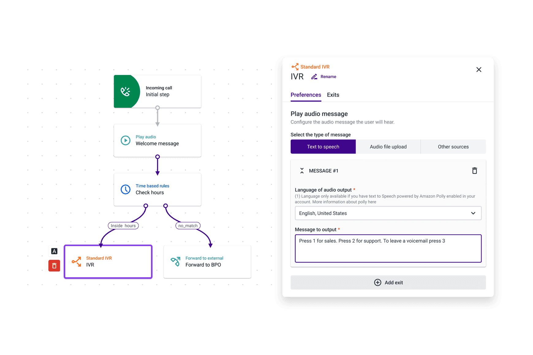 Talkdesk Omnichannel Visual Flow Designer Point Click Publish Studio 