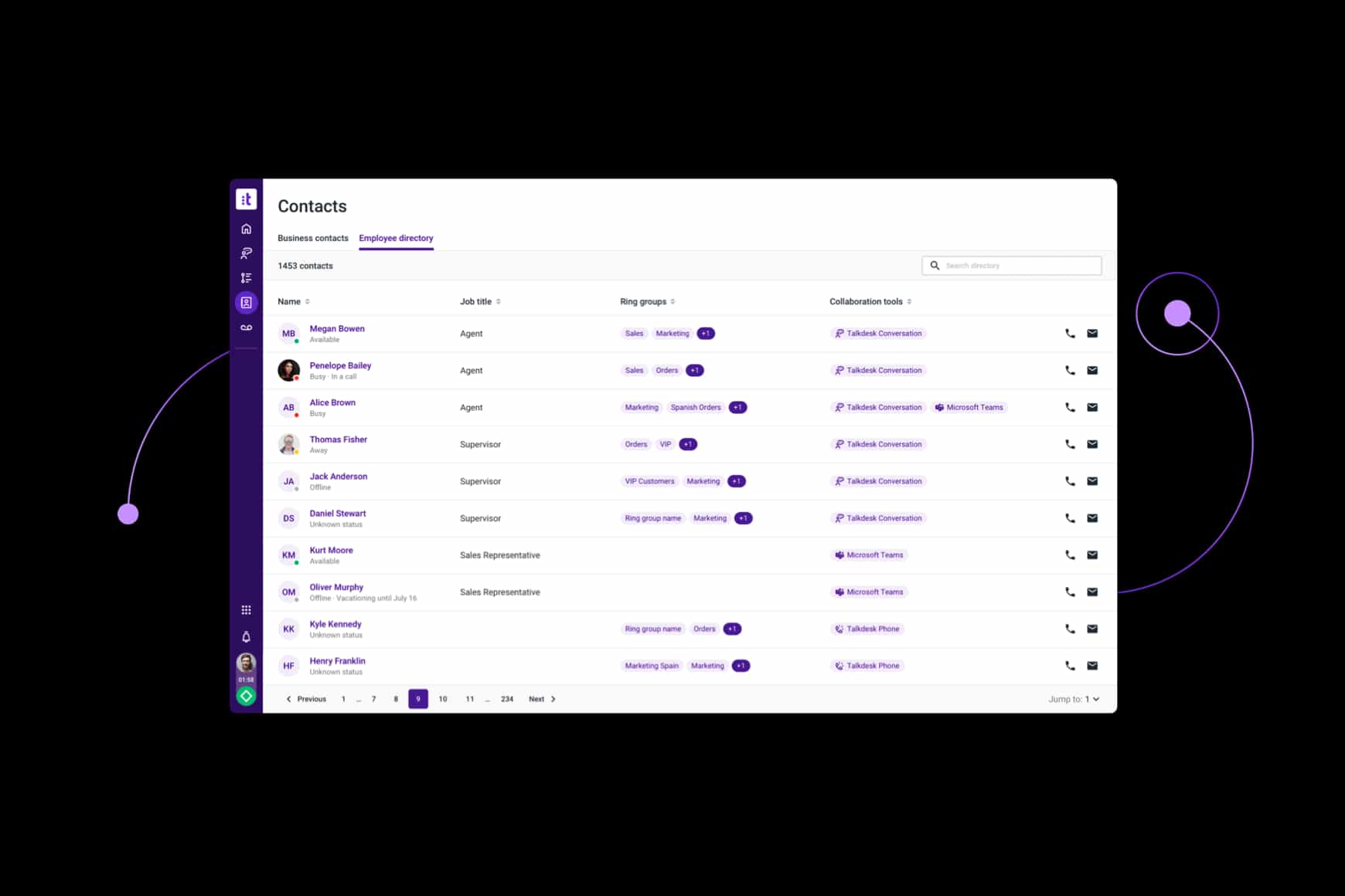 Contacts Microsoft Teams Interactive Demo