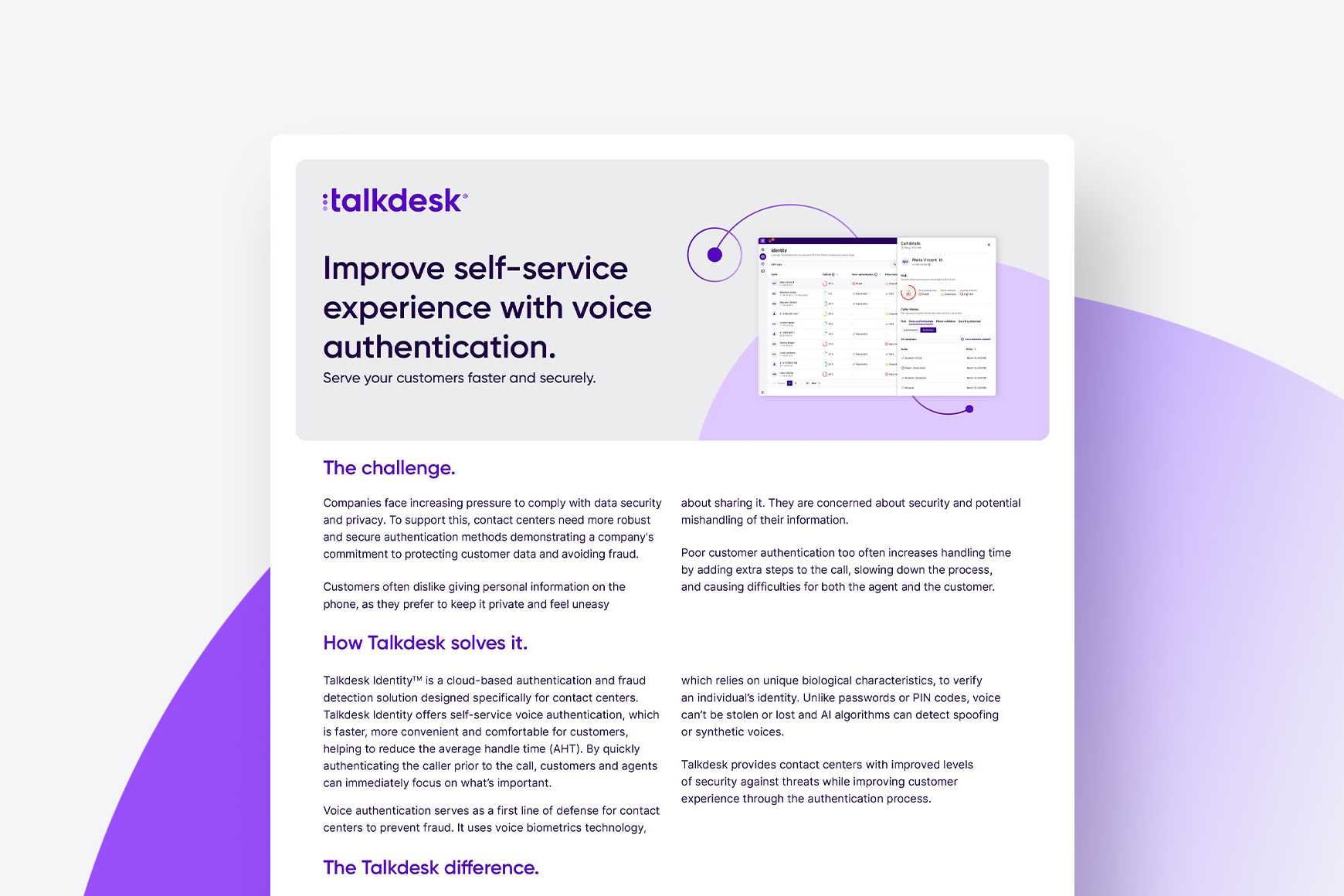 Improve self-service experience with voice authentication