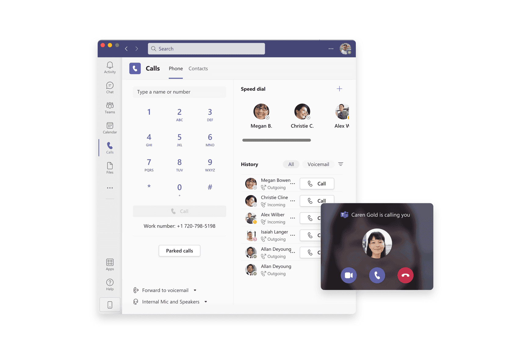 Microsoft Teams Call Speed Dial