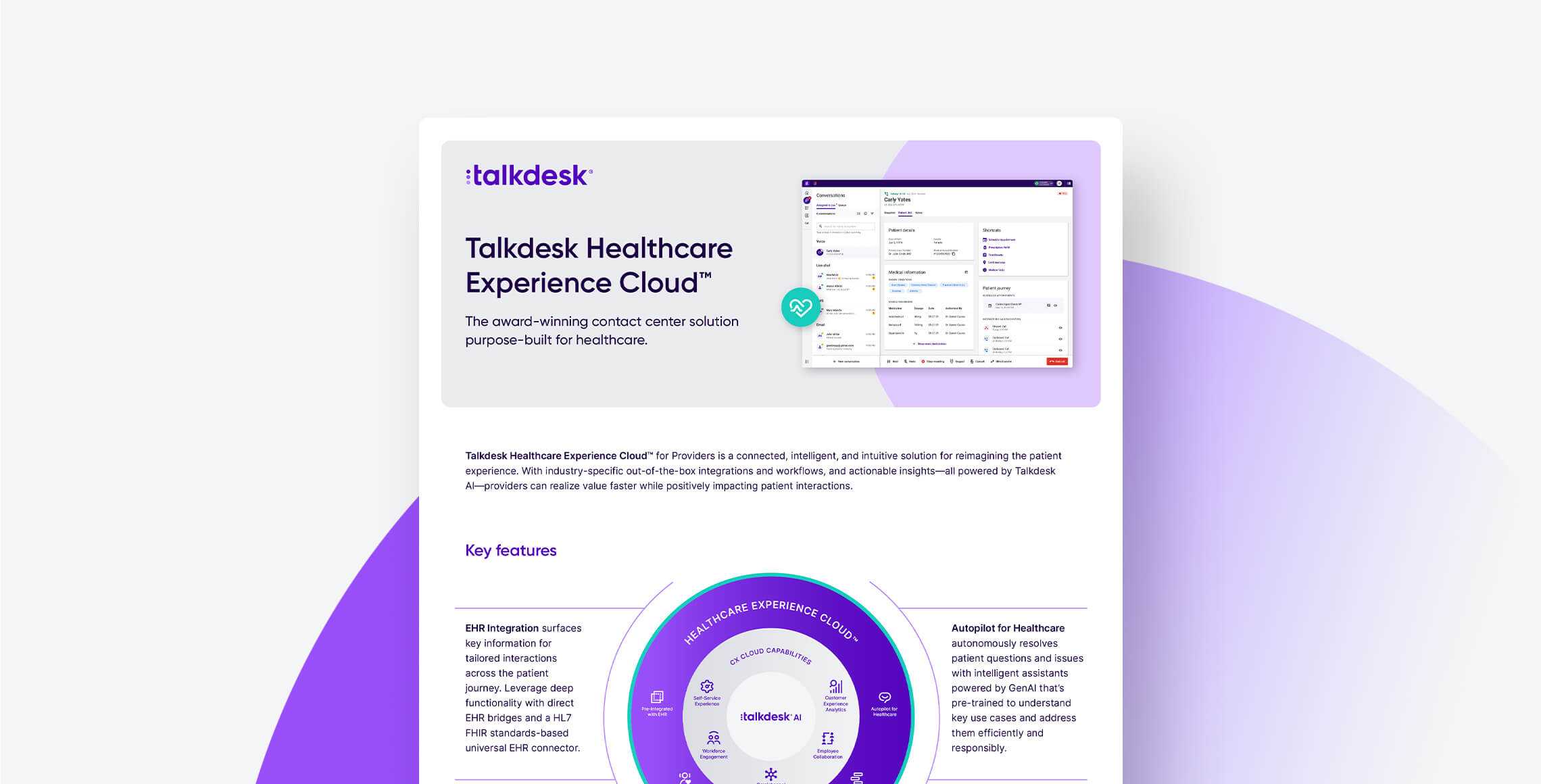 Talkdesk Healthcare Experience Cloud