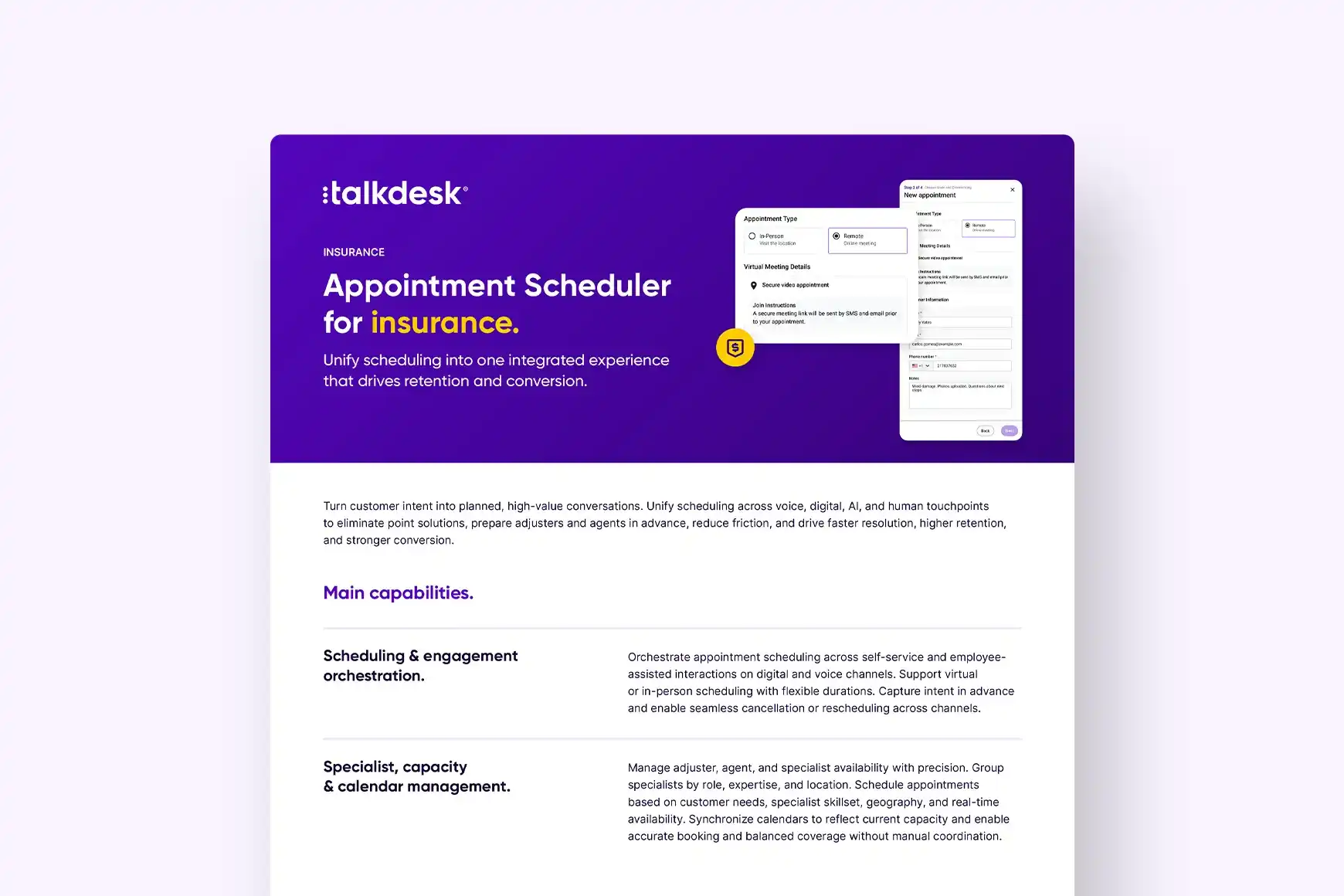 Appointment Scheduler for insurance