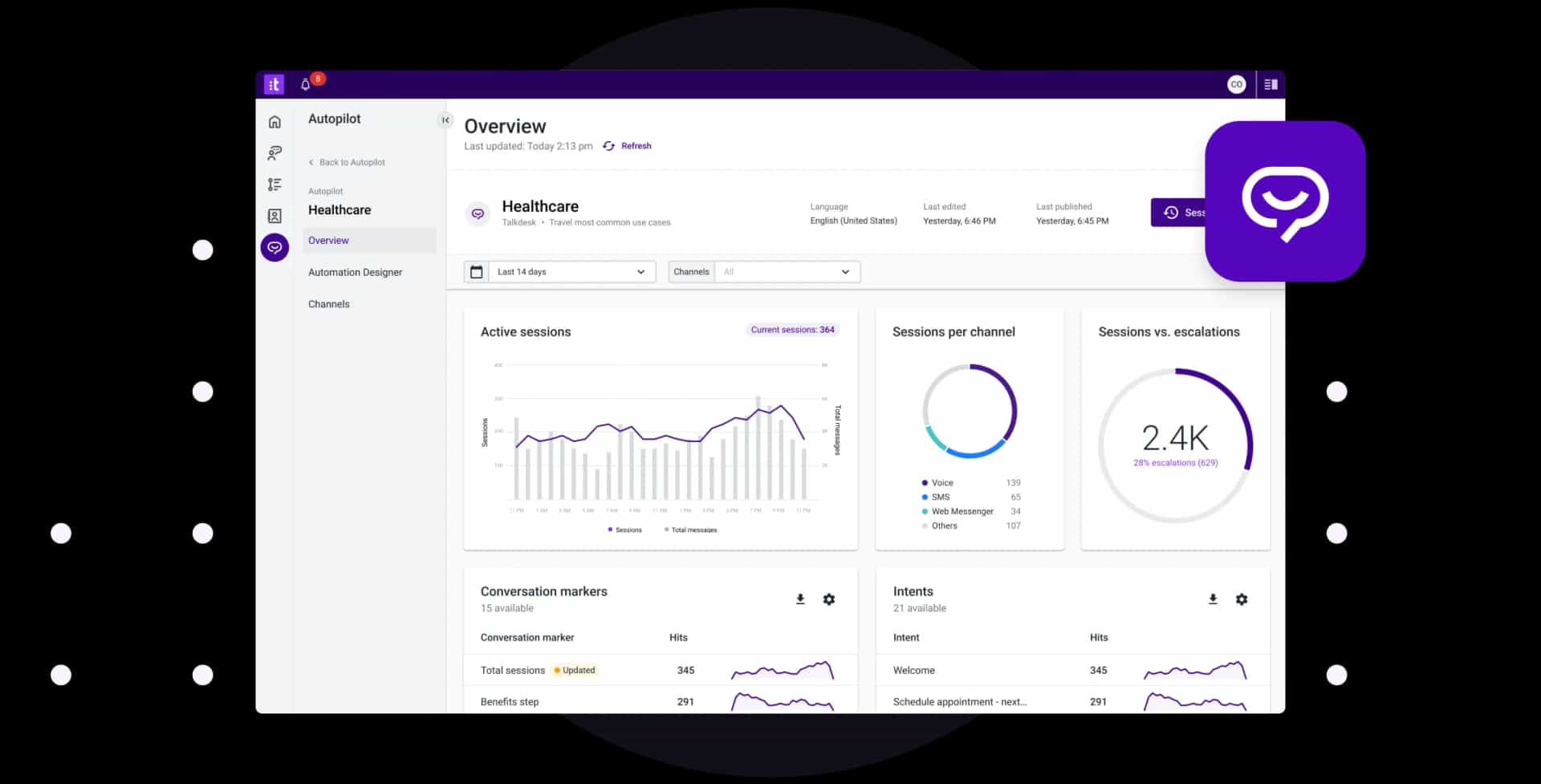 Interactive Demo Talkdesk Autopilot Self Service Experience Ai Overview