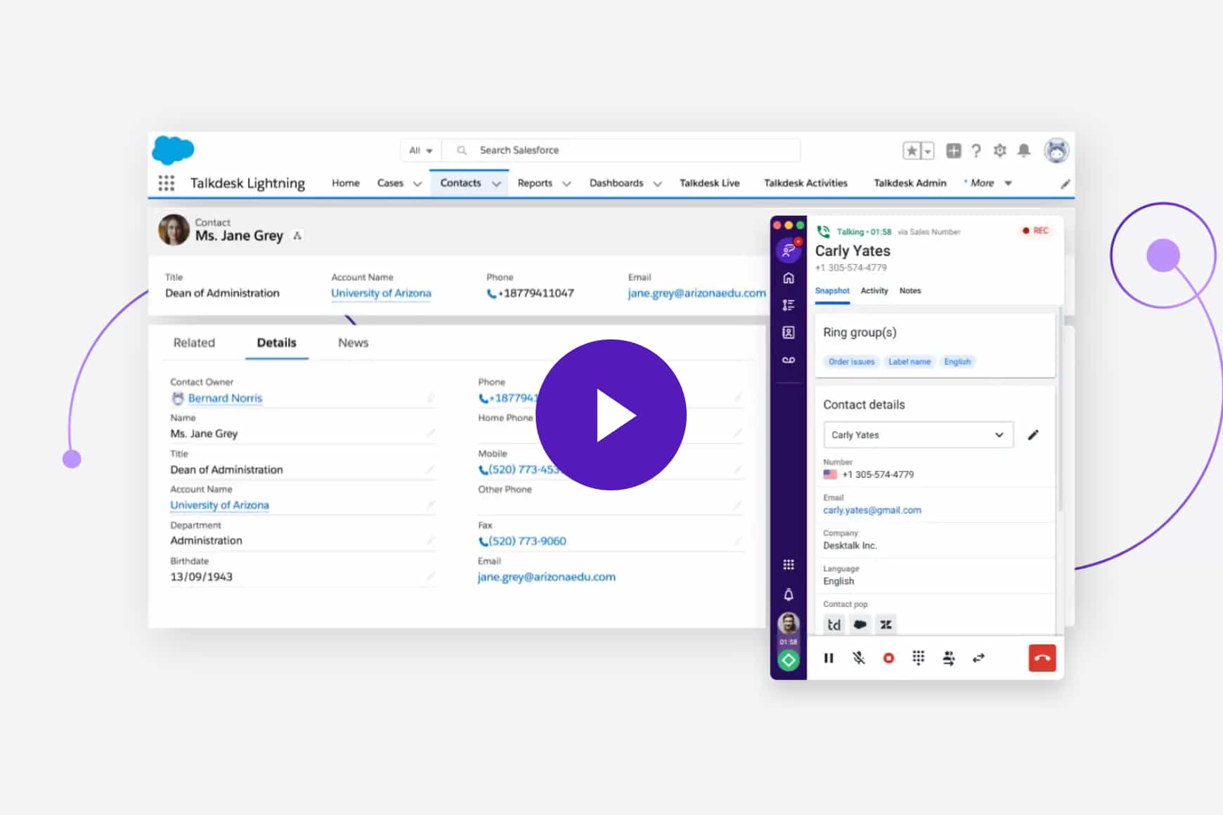 Deliver exceptional customer service with Talkdesk for Service Cloud Voice.