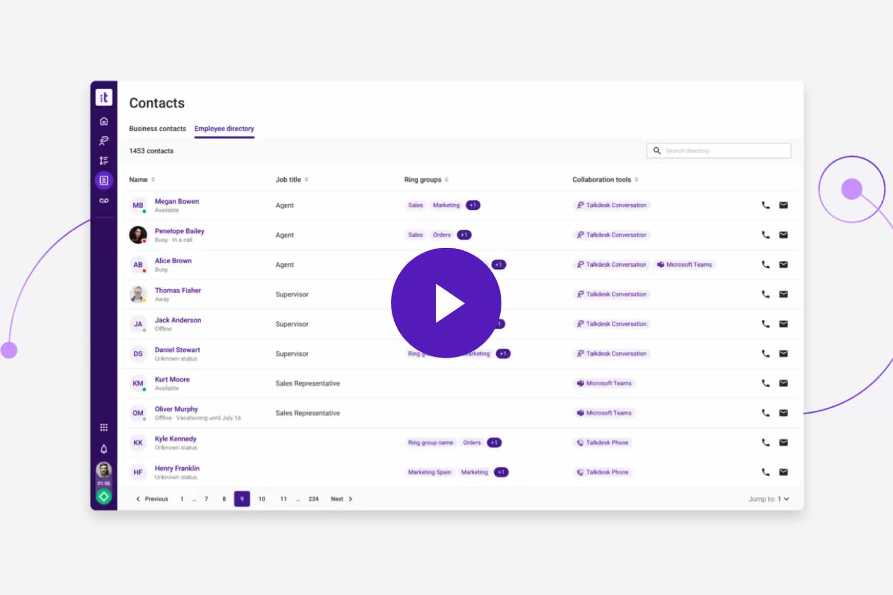 Connect your contact center with the rest of your enterprise with Talkdesk for Microsoft Teams.