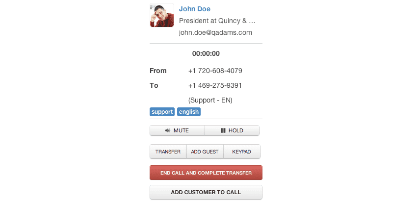 Warm transfer - End Call