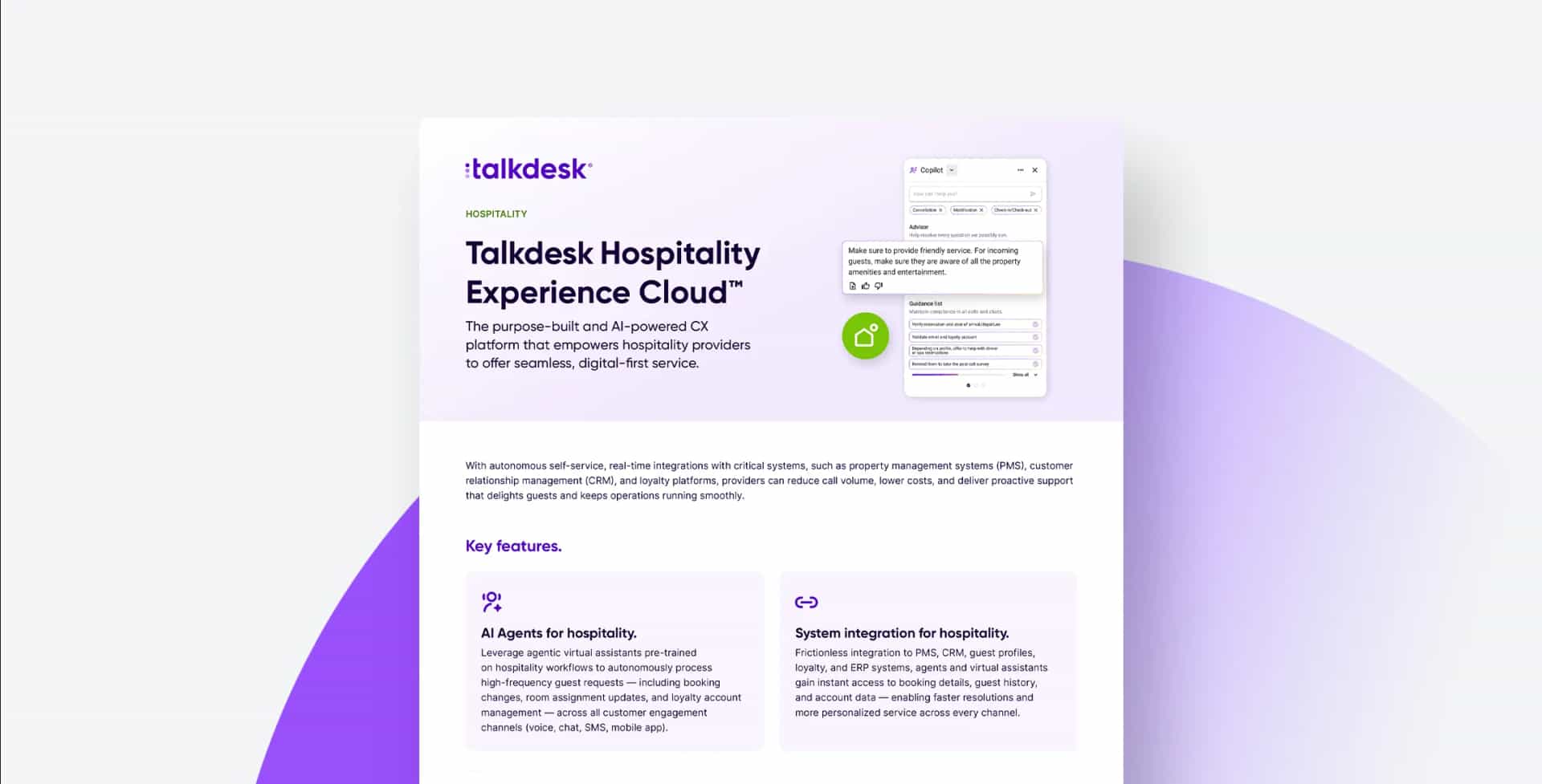 Talkdesk Hospitality Experience Cloud
