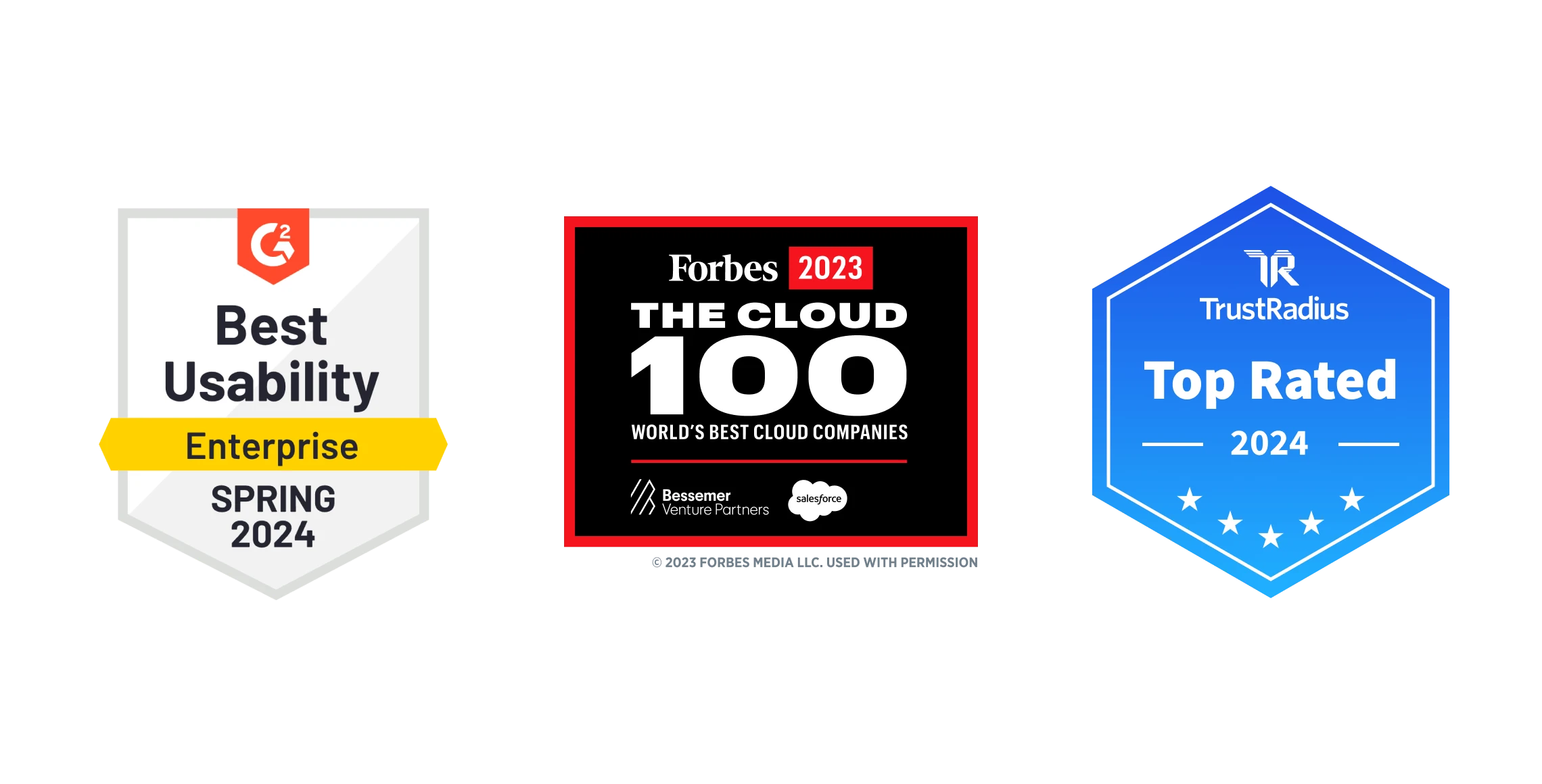 Best Usability G2 Spring 2024 Forbes Cloud 100 2023 Trustradius 2024