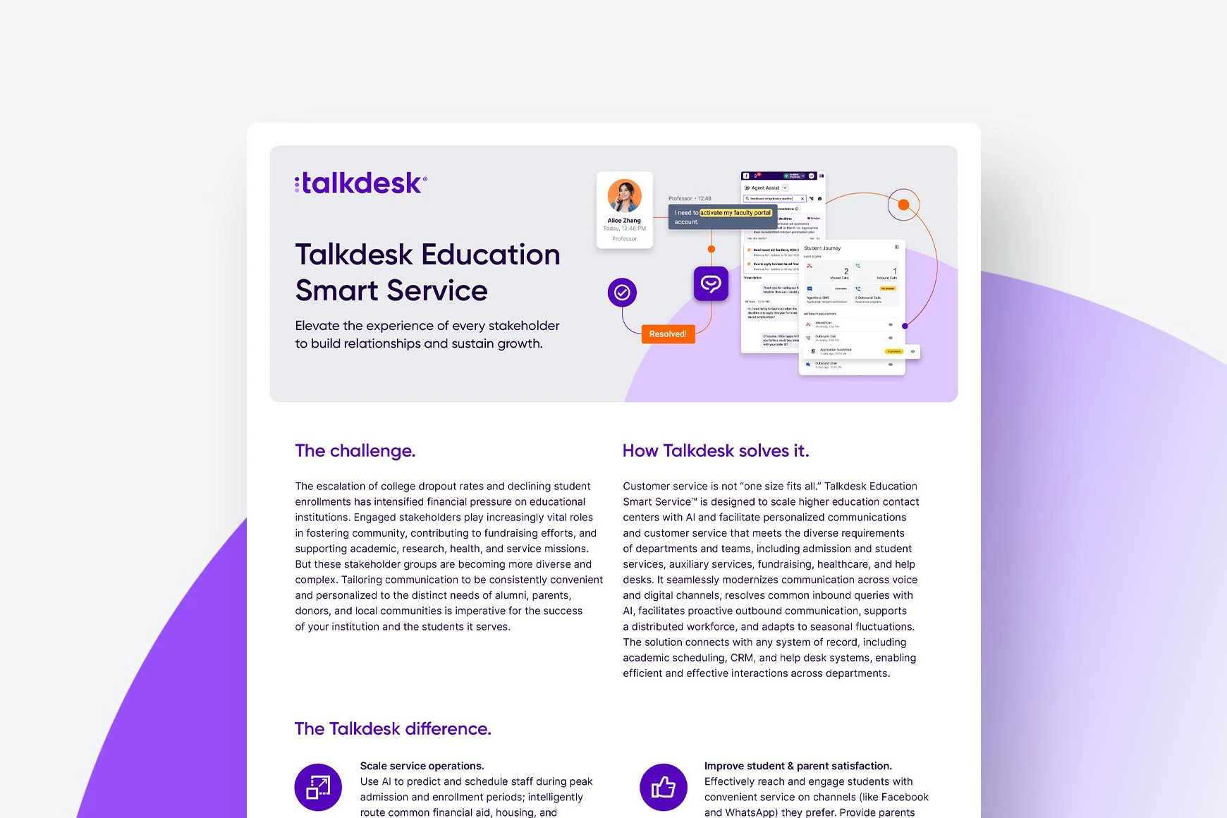 Talkdesk Education Smart Service