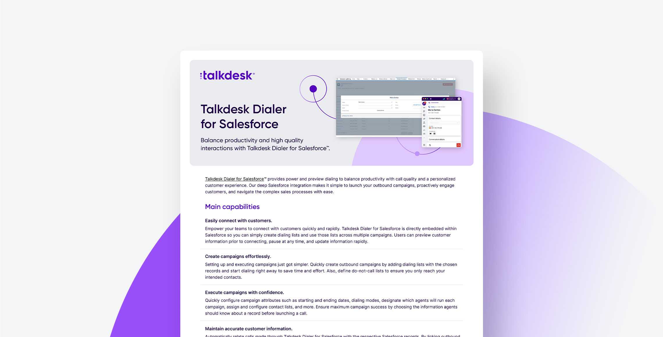 Talkdesk Dialer For Salesforce