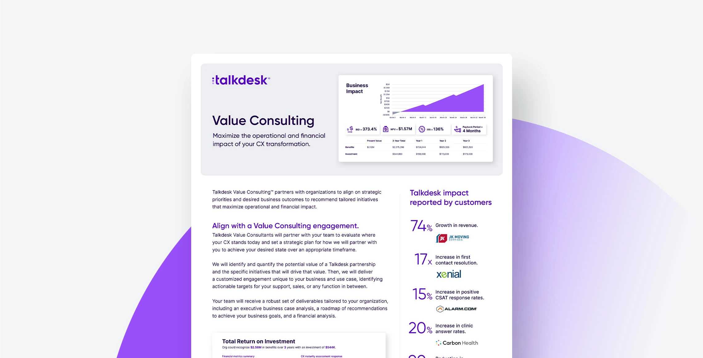 Talkdesk Value Consulting Datasheet