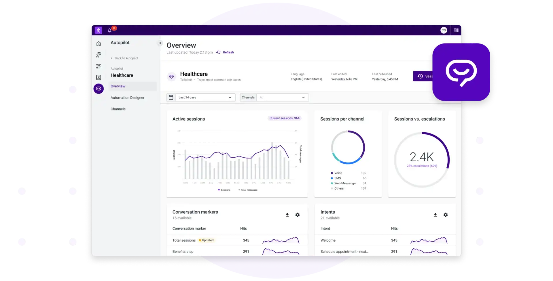 Interactive Demo Talkdesk Autopilot Self Service Experience Ai Overview