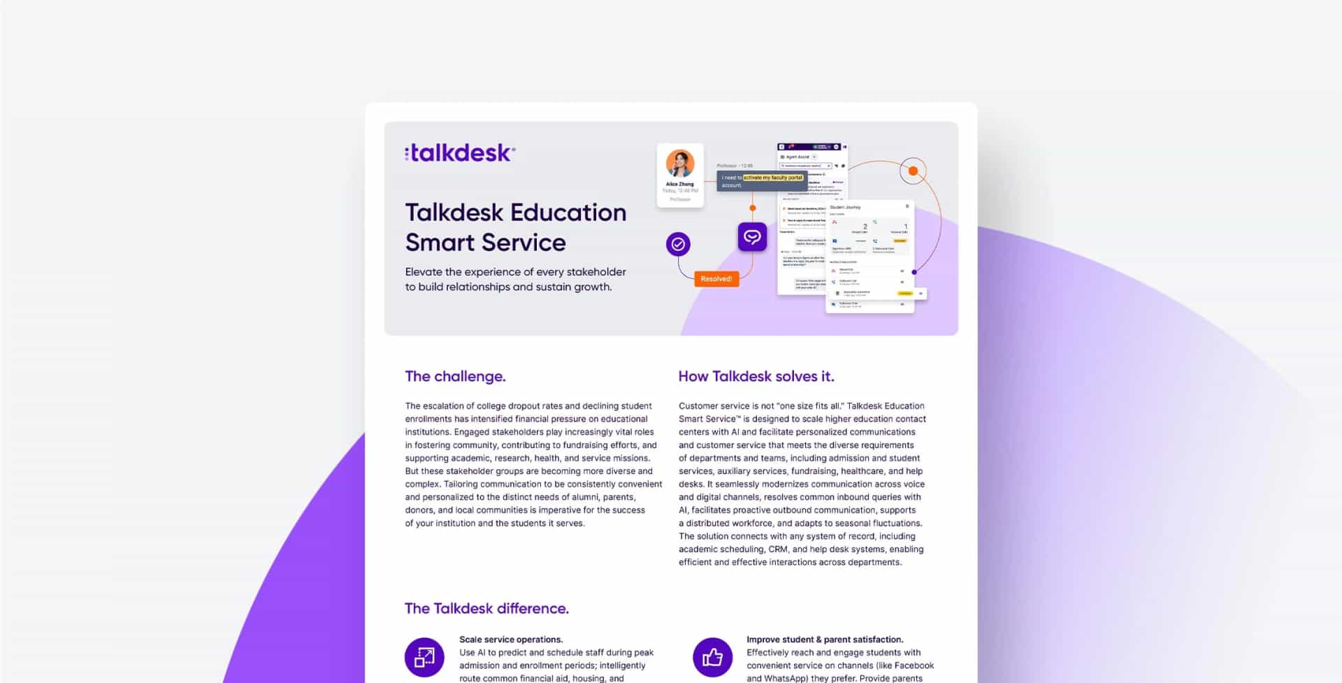 Talkdesk Education Smart Service