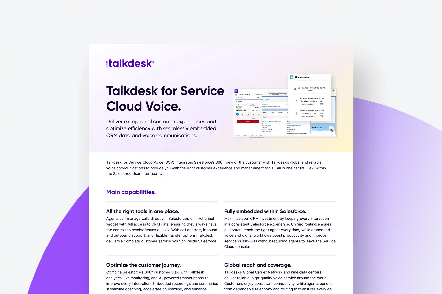 Talkdesk for Service Cloud Voice