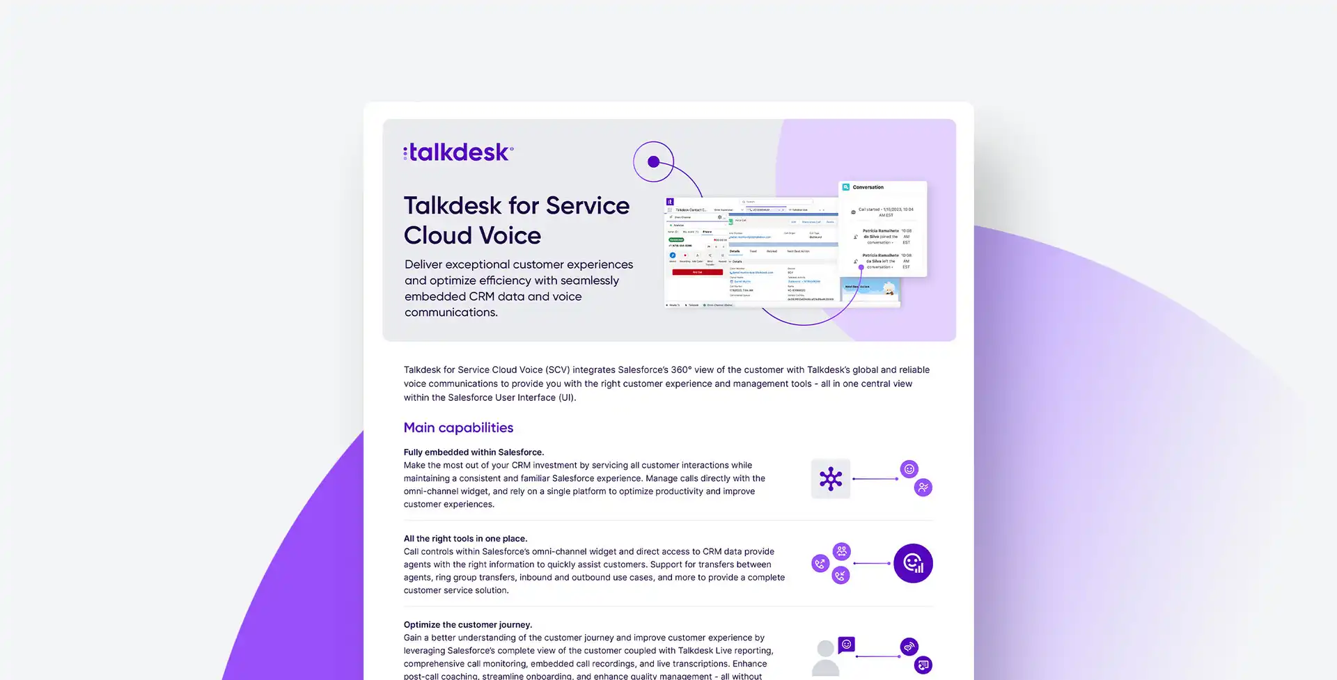 Talkdesk pour Service Cloud Voice