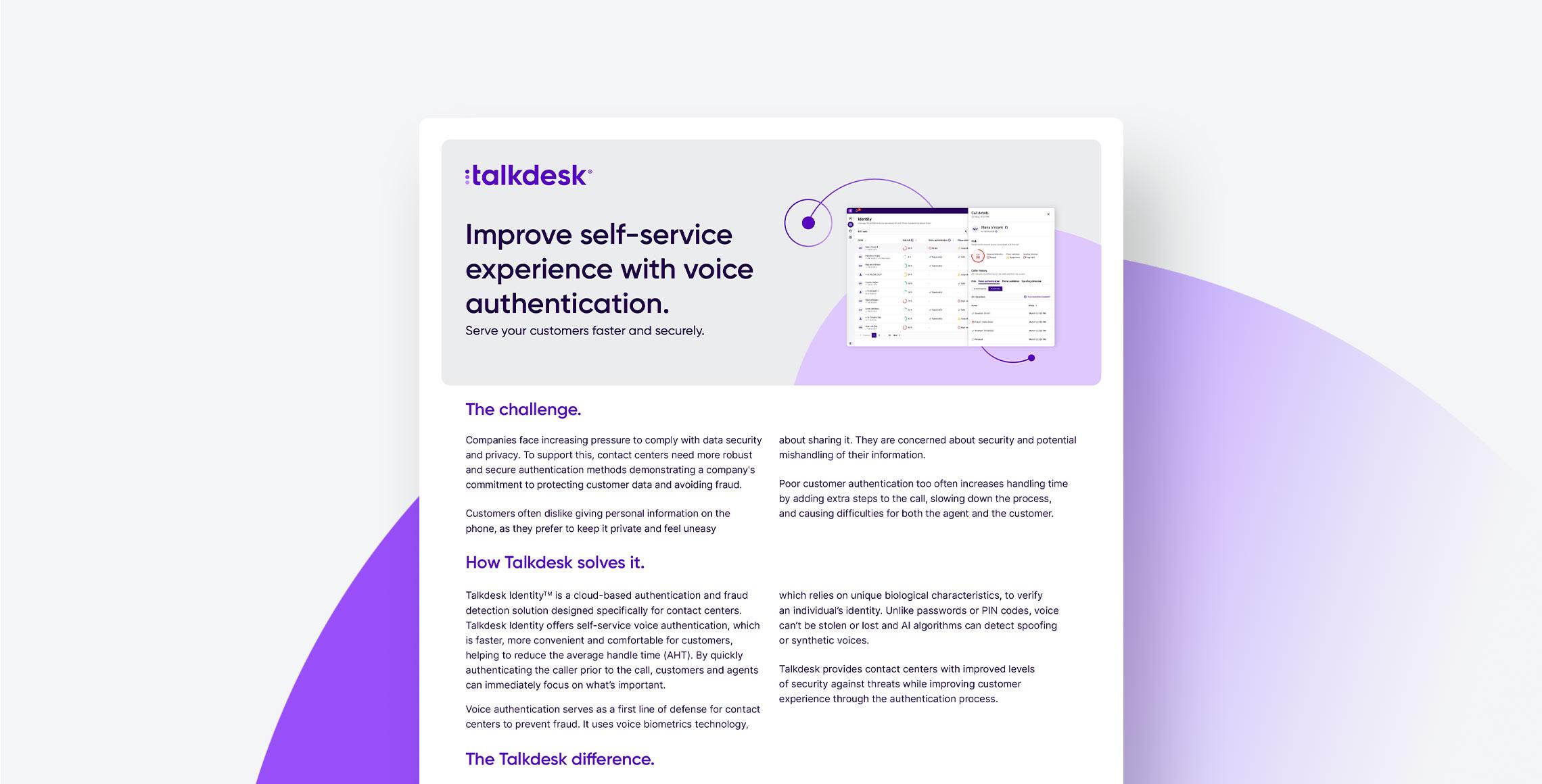 Improve Self Service Experience With Voice Authentication