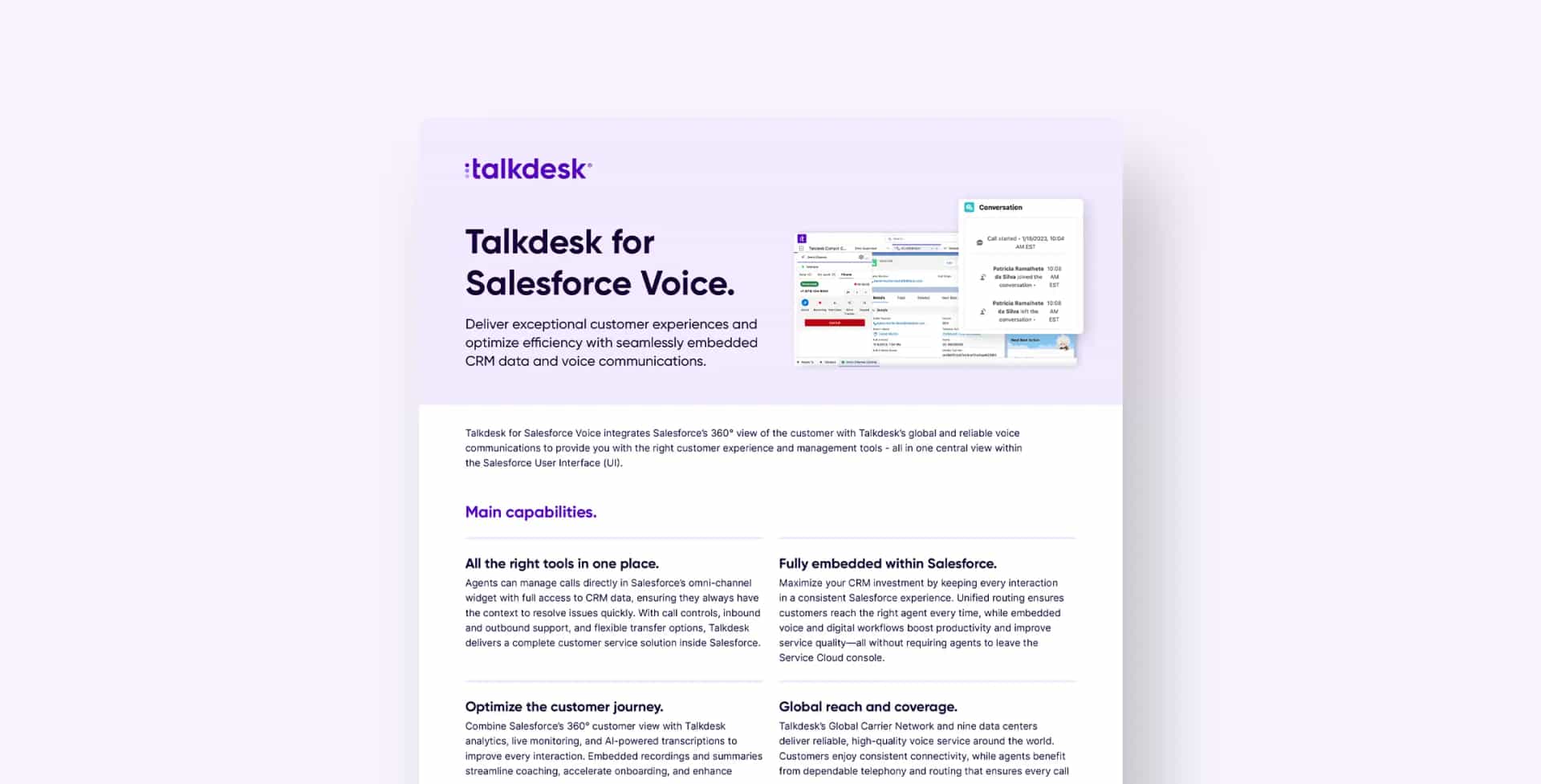 Talkdesk For Salesforce Voice