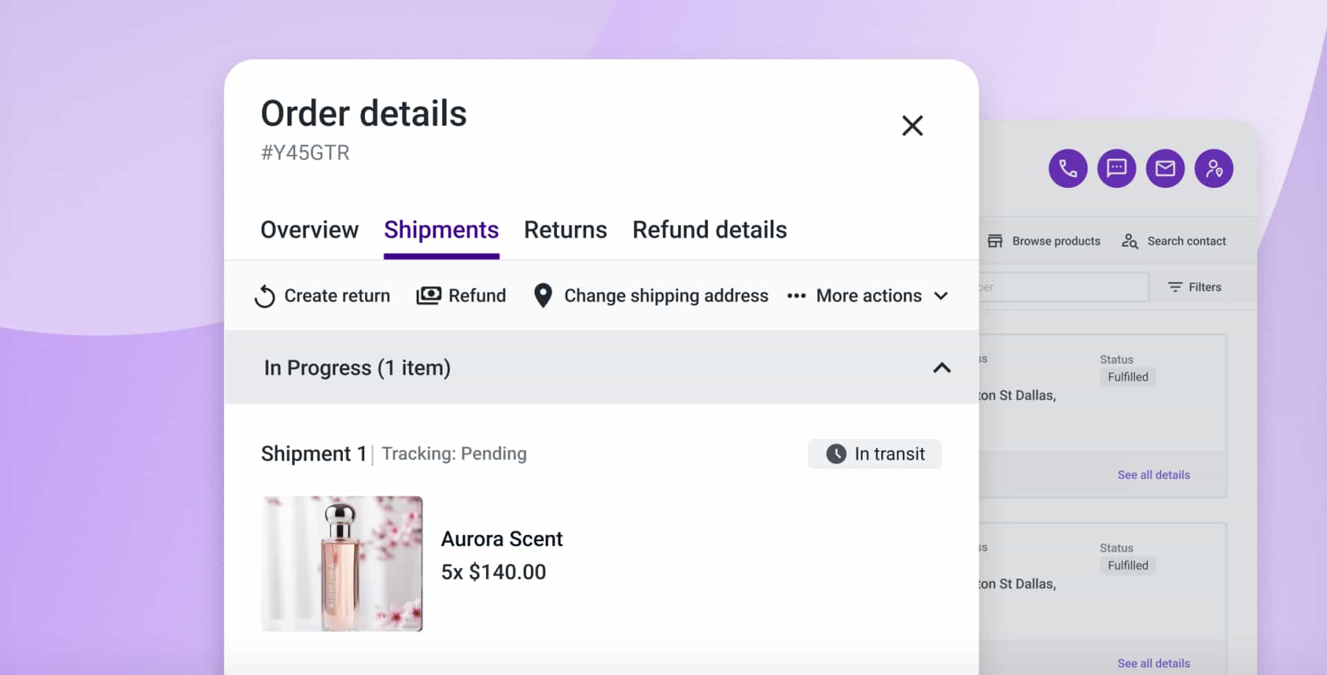 Talkdesk Stores Order Details Oversize Card