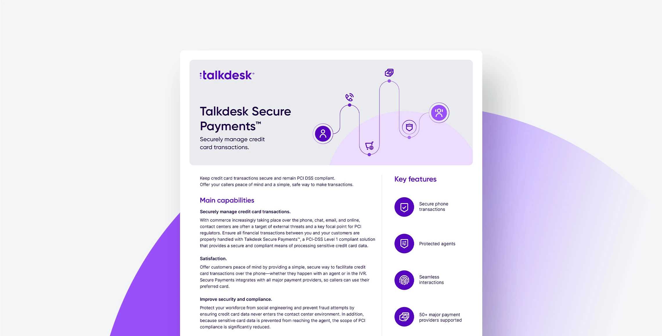 Talkdesk Secure Payments Datasheet