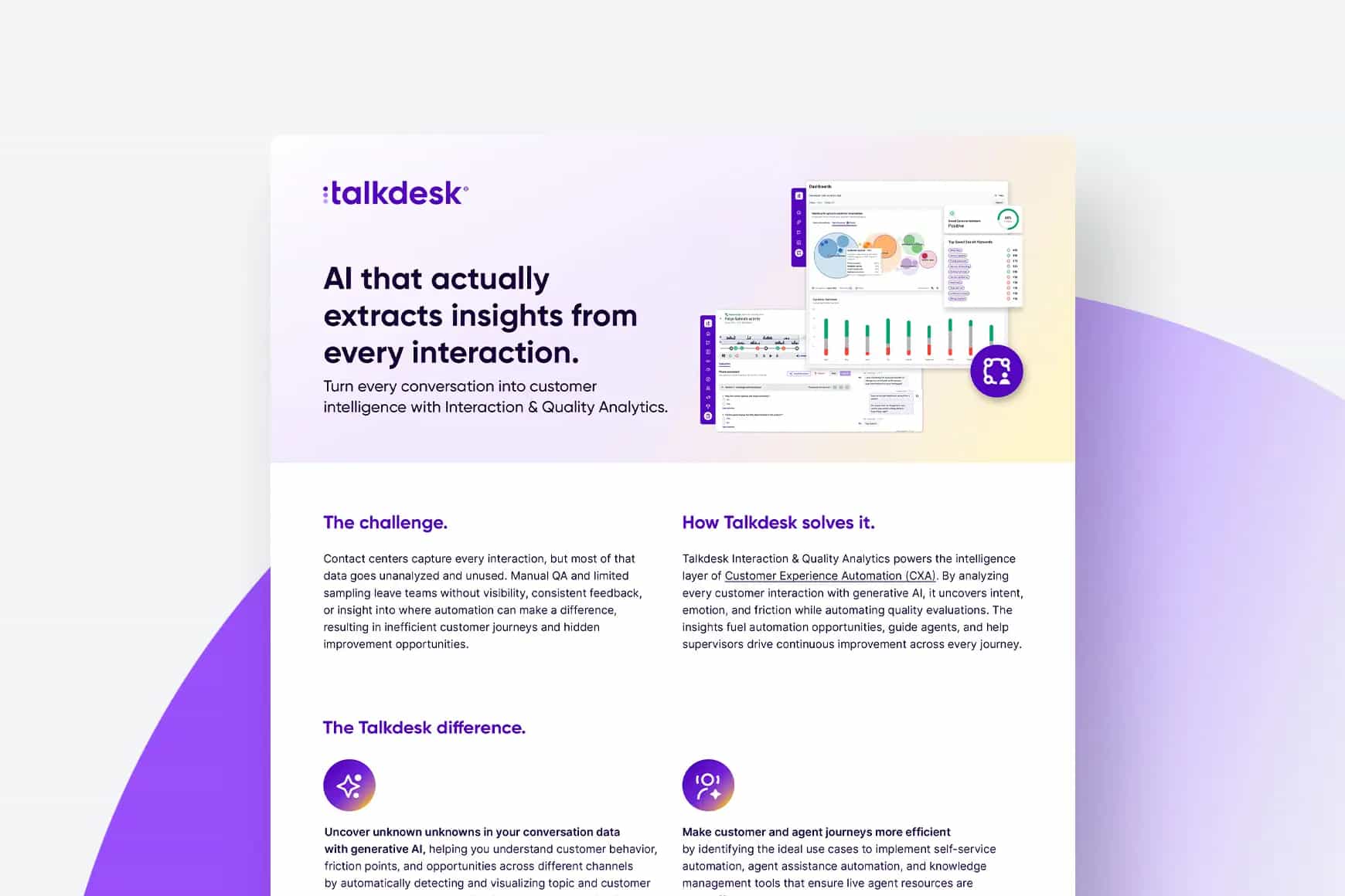 Talkdesk Interaction & Quality Analytics