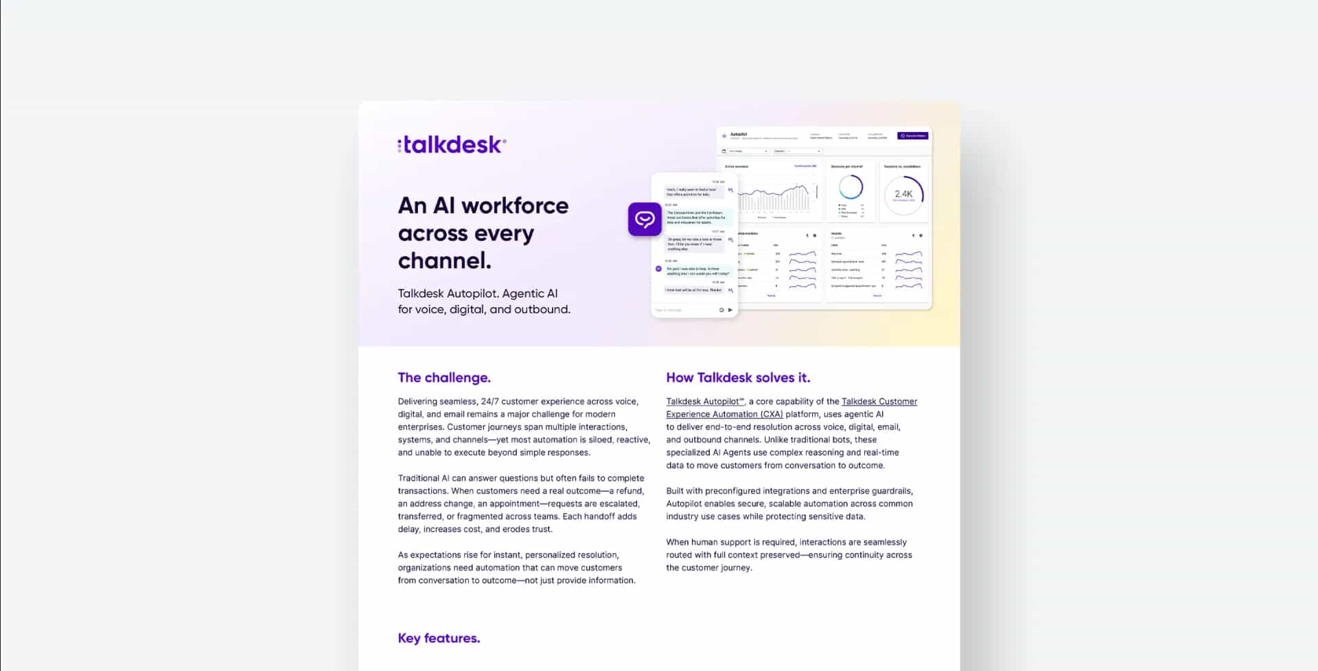 Hero Datasheet Talkdesk Autopilot