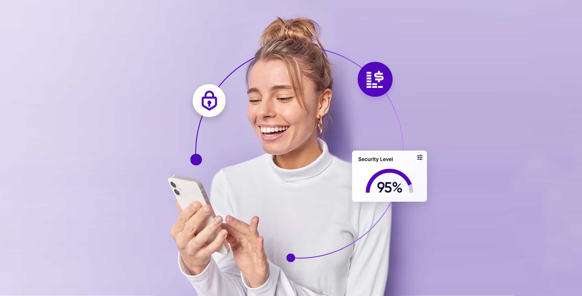 happy woman making secure PCI payment services to pay for shopping online