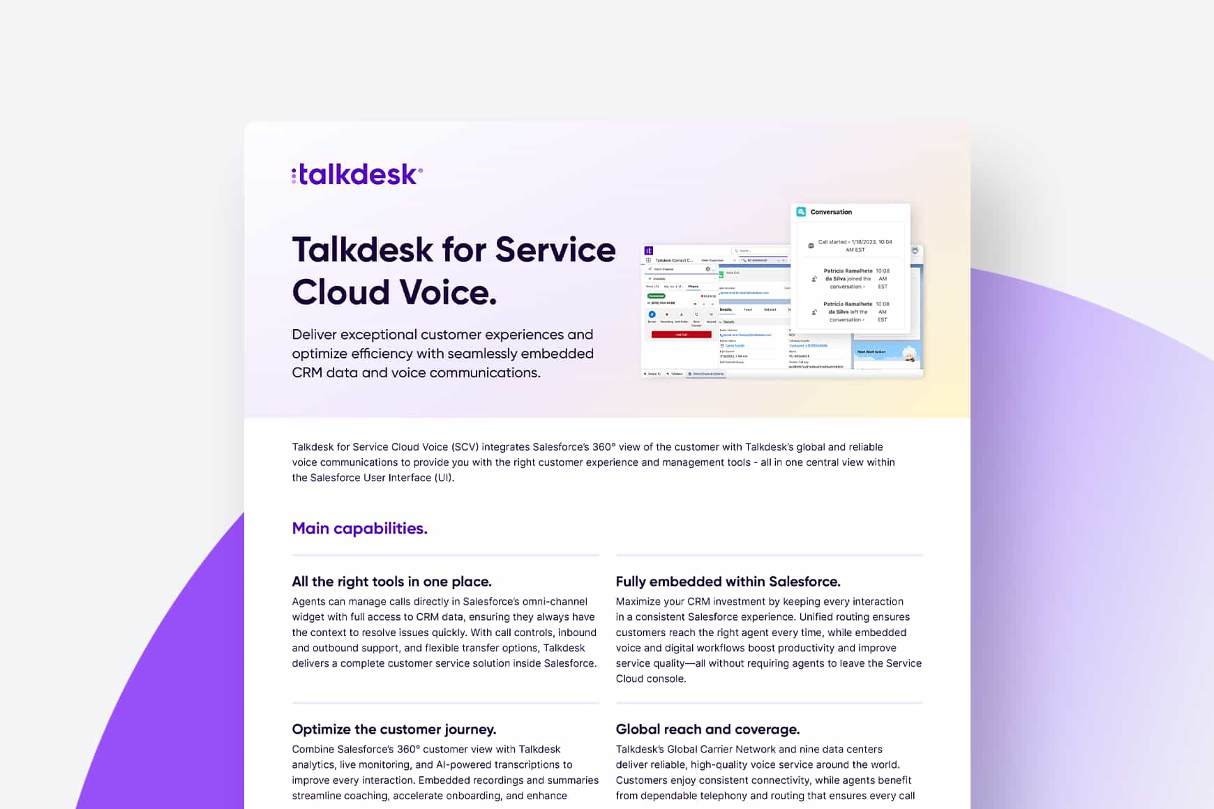 Talkdesk for Service Cloud Voice